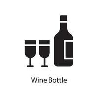 garrafa de vinho ilustração em vetor ícone sólido design. símbolo de amor no arquivo eps 10 de fundo branco