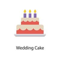 bolo de casamento ilustração em vetor plana ícone design. símbolo de amor no arquivo eps 10 de fundo branco