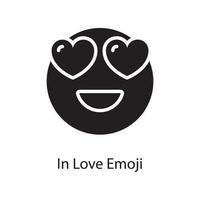 em ilustração de design de ícone sólido de vetor de emoji de amor. símbolo de amor no arquivo eps 10 de fundo branco