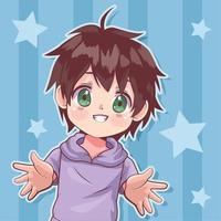 menino de anime com cabelos grisalhos 14176322 Vetor no Vecteezy