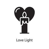 amo a ilustração de design de ícone sólido de vetor de luz. símbolo de amor no arquivo eps 10 de fundo branco