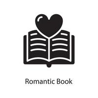 ilustração de design de ícone sólido de vetor de livro romântico. símbolo de amor no arquivo eps 10 de fundo branco