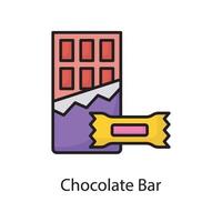 vetor de barra de chocolate cheio de ilustração de design de ícone de contorno. símbolo de amor no arquivo eps 10 de fundo branco