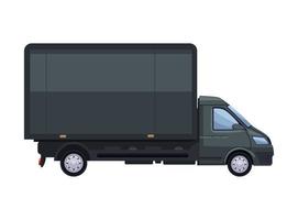 maquete de veículo caminhão preto vetor