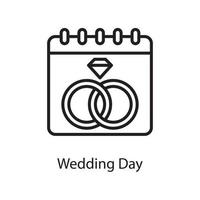 ilustração de design de ícone de contorno de vetor de dia de casamento. símbolo de amor no arquivo eps 10 de fundo branco