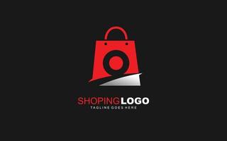 o logo onlineshop para empresa de branding. ilustração vetorial de modelo de bolsa para sua marca. vetor