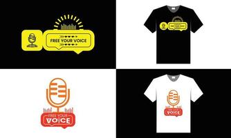 o melhor design de camiseta para streaming de podcast vetor
