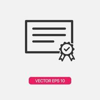 ícone de certificado linear vetor