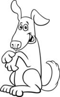 página para colorir de personagem cômico de cachorro feliz dos desenhos animados vetor