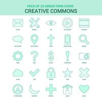 25 conjuntos de ícones verdes de Creative Commons vetor