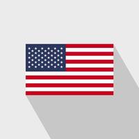 vetor de design de longa sombra da bandeira dos estados unidos da américa