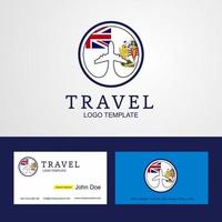 viajar território antártico britânico logotipo da bandeira do círculo criativo e design de cartão de visita vetor