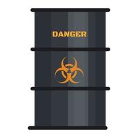 ícone de barril preto de risco biológico, estilo simples vetor