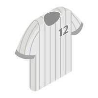 camiseta de beisebol listrada com ícone de número vetor