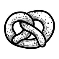 ícone de pretzel bávaro, estilo desenhado à mão vetor