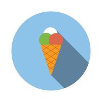 ícone de sorvete plana vetor