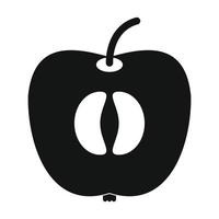 metade do ícone de maçã fresca vetor