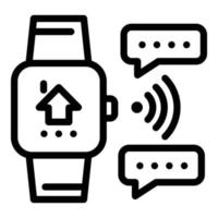 ícone de relógio inteligente, estilo de estrutura de tópicos vetor