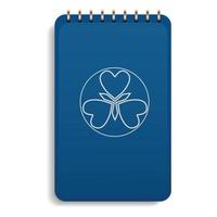 ícone de caderno azul de escritório, estilo realista vetor