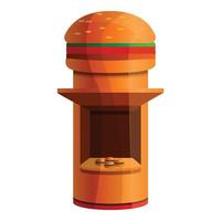 ícone de quiosque de hambúrguer, estilo cartoon vetor