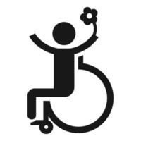 homem no ícone de cadeira de rodas, estilo simples vetor