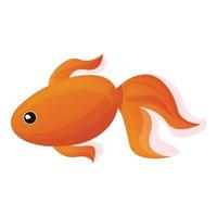 ícone de peixe dourado de aquário, estilo cartoon vetor
