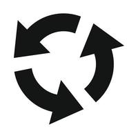 setas circulares ícone simples preto vetor