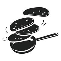 ícone de grelha de refeição quente, estilo simples vetor