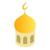 ícone 3d isométrico de cúpula de mesquita vetor