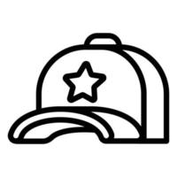 ícone de boné de beisebol estrela, estilo de estrutura de tópicos vetor