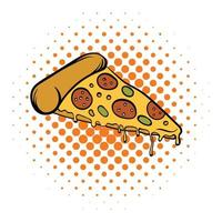 ícone de quadrinhos de fatia de pizza vetor
