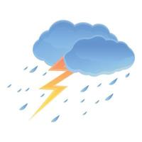 ícone de parafuso de iluminação de tempestade, estilo cartoon vetor