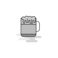 linha plana de ícone de web de cerveja cheia vetor de ícone cinza
