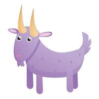 ícone de cabra violeta, estilo cartoon vetor