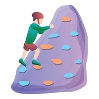 ícone de escalada de parede atlética, estilo cartoon vetor