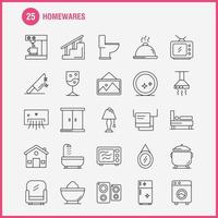 conjunto de ícones de linha de utensílios domésticos para infográficos kit uxui móvel e design de impressão incluem eletrodomésticos utensílios domésticos utensílios domésticos panela conjunto de ícones de móveis de banheiro vetor