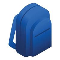 ícone de mochila azul, estilo isométrico vetor