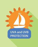 protetor solar logotipo de proteção do mar, estilo simples vetor