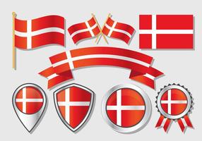 Bandeira dinamarquesa Colecção Vector