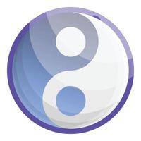 ícone ying yang, estilo cartoon vetor