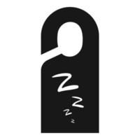 ícone da etiqueta da porta do sono, estilo simples vetor