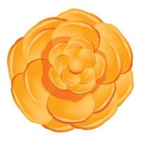 ícone de flor de camélia laranja, estilo cartoon vetor