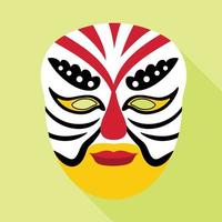 ícone de máscara de carnaval vietnamita, estilo simples vetor