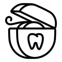ícone da caixa de fio dental, estilo de estrutura de tópicos vetor