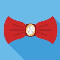 ícone de gravata borboleta vermelha elegante, estilo simples vetor
