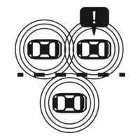 ícone de carros autônomos de estrada, estilo simples vetor