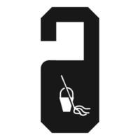 ícone de etiqueta de porta de limpeza, estilo simples vetor
