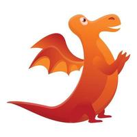 ícone do dragão de conto de fadas, estilo cartoon vetor