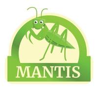 logotipo de mantis de campo, estilo cartoon vetor