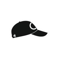 ícone simples de chapéu de beisebol preto vetor